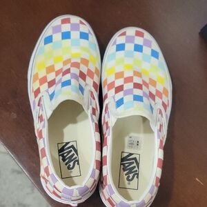 Vans Rainbow Checkered Slip-On Sneakers
